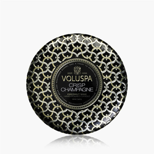 Crisp Champagne 3 wick tin Candle 40 timer