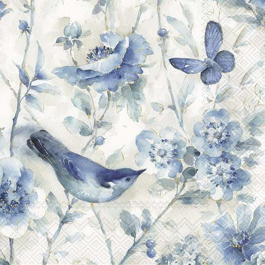 Serviett lunch Lani Cream Blue