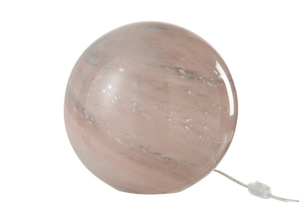 Lamp Dany round glass pink large