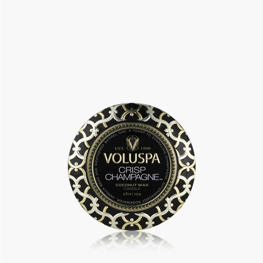 Crisp Champagne mini tin candle 25 timer