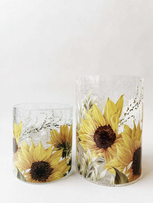 Lysglass Solsikke 9x10 cm