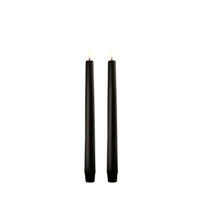 LED kronelys Black Smooth 2,3 x 25 cm