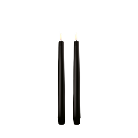 LED kronelys Black Smooth 2,3 x 25 cm