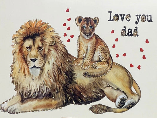 Glitterkort Love you dad