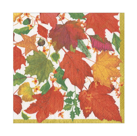 Serviett lunch Swirling leaves white