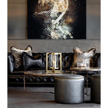 Putetrekk Dorsia sort frynser 50x50 cm