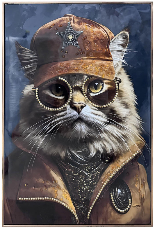 Lerretsbilde katt sheriff 62x92 cm