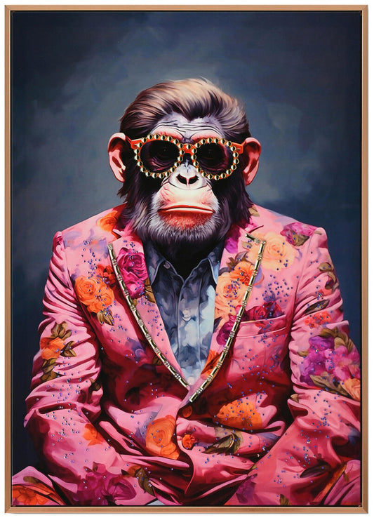 Lerretsbilde apekatt rosa 53x73 cm