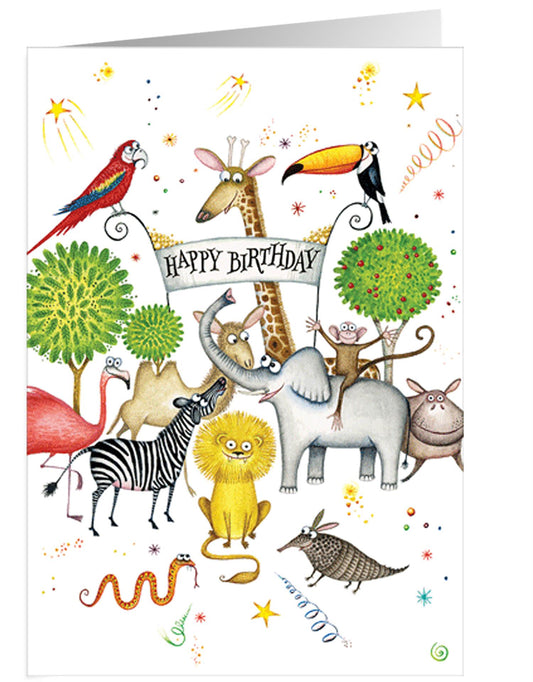 Kort m/konvolutt Animal kingdom birthday