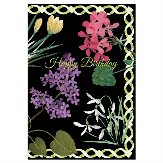 Kort m/konvolutt Happy Birthday Flower mosaic