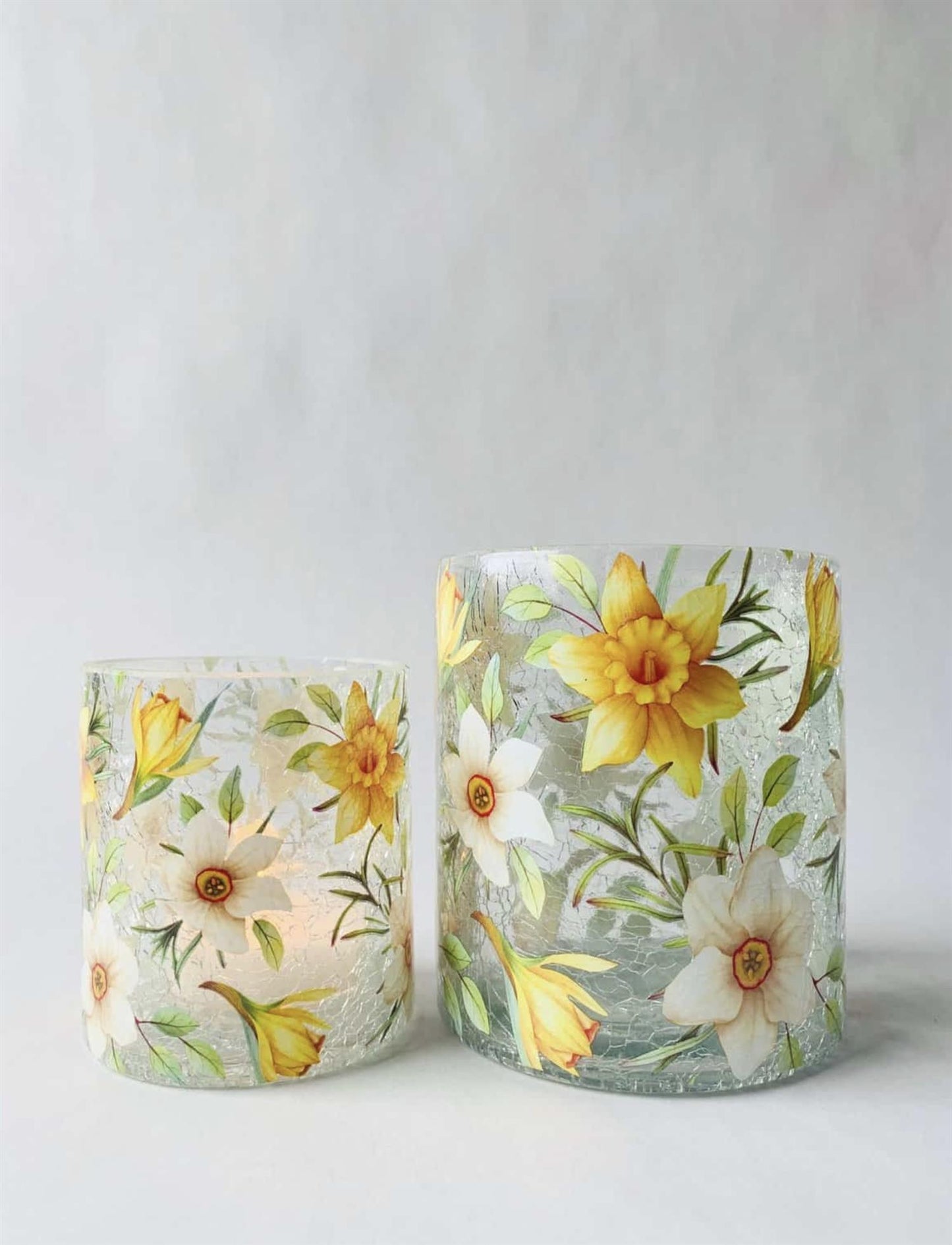 Lysglass narcisser 11,5x13 cm