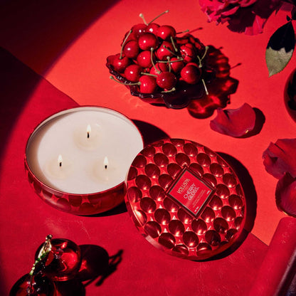 Cherry Gloss 3 Wick Tin Candle 40 Timer