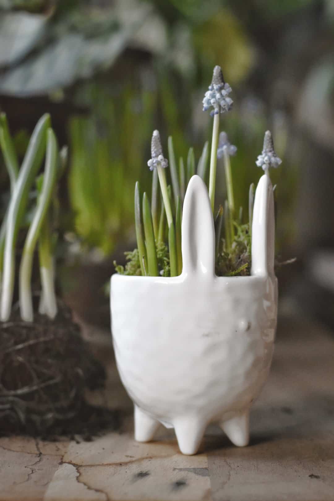 Blomsterpotte hare keramikk 14 cm