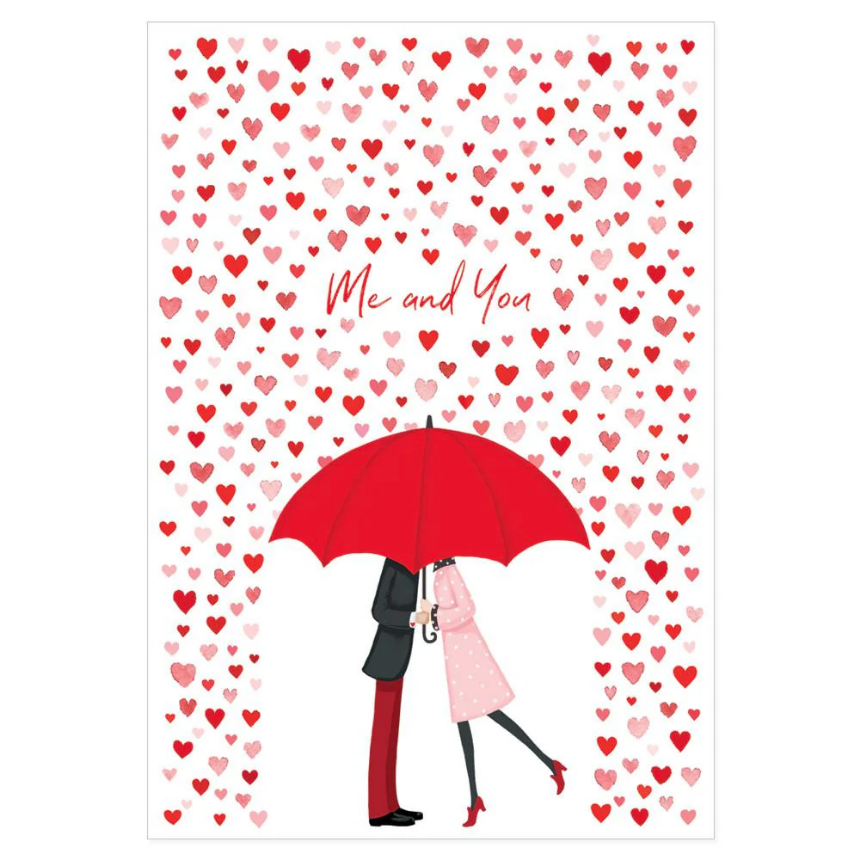 Kort m/konvolutt Raining hearts