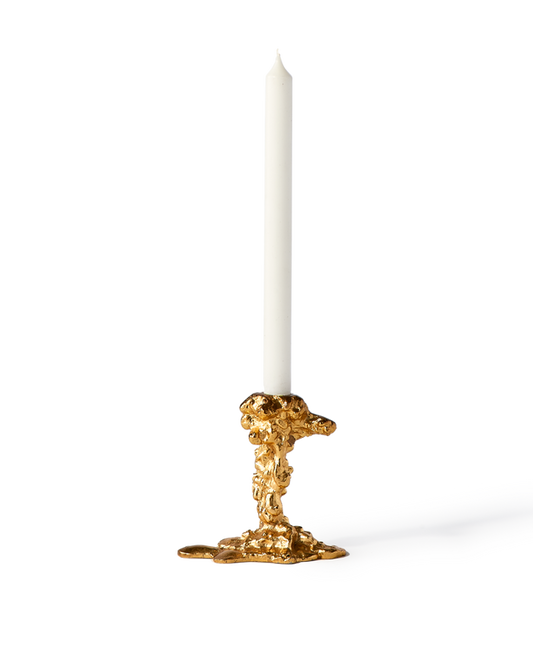 Drip candle holder gold small