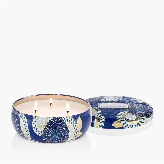 Mediterranean Lemon 3 Wick Tin Candle 40 Timer