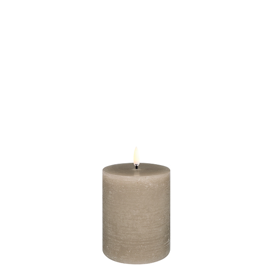 LED candle taupe 7,8x10cm