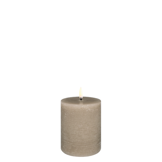 LED candle taupe 7,8x10cm