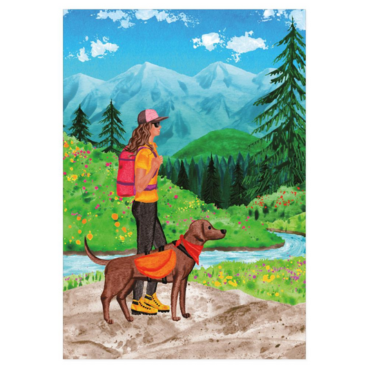 Kort m/konvolutt Hiking woman