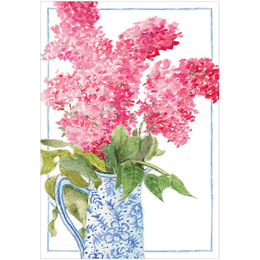 Kort m/konvolutt Blue vase with pink blooms