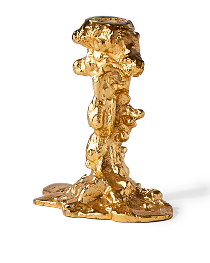 Drip candle holder gold small