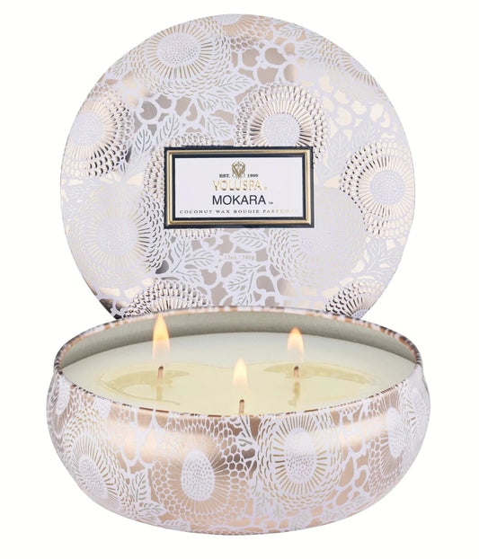 Mokara 3 Wick Tin Candle 40 Timer