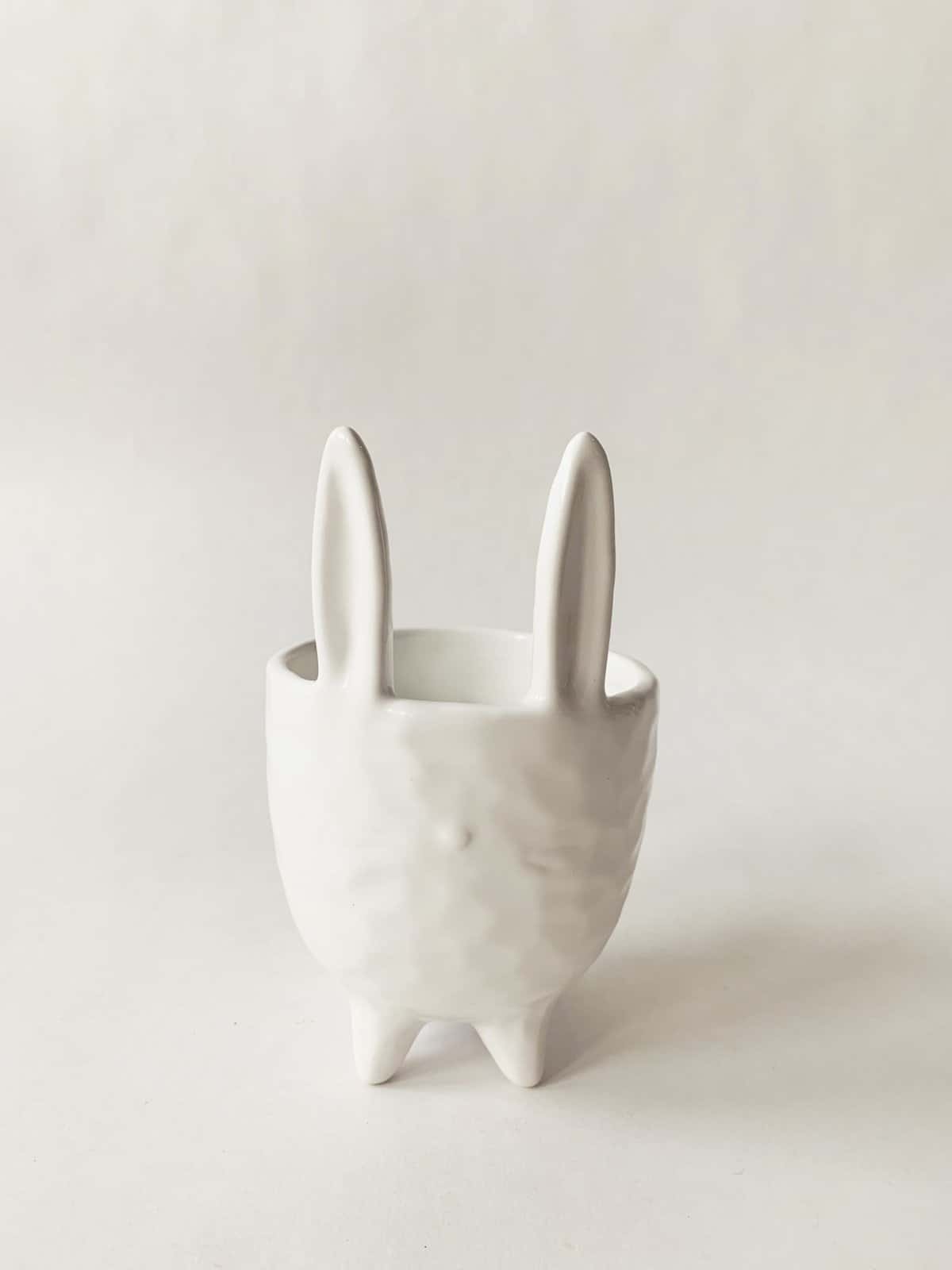 Blomsterpotte hare keramikk 14 cm