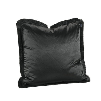 Putetrekk Dorsia sort frynser 50x50 cm