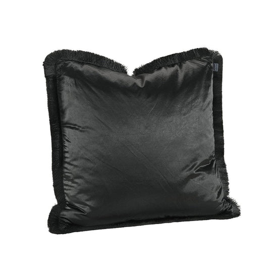 Putetrekk Dorsia sort frynser 50x50 cm