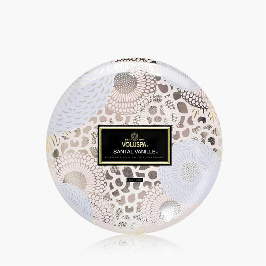 Santal Vanille 3 Wick Tin Candle 40 Timer