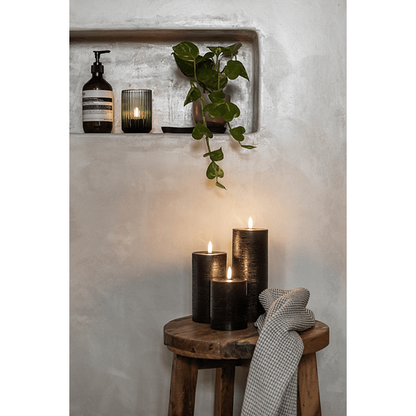 LED kubbelys Forest Black rustic 7,8x15,2 cm