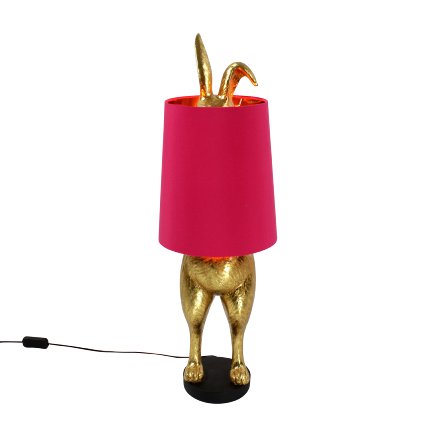 Bordlampe Hiding Bunny gull/rosa