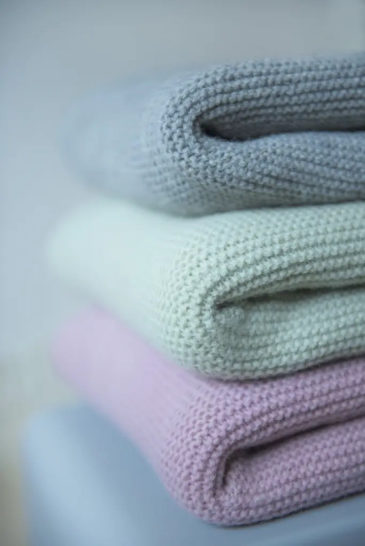 Ullpledd baby dusty blue