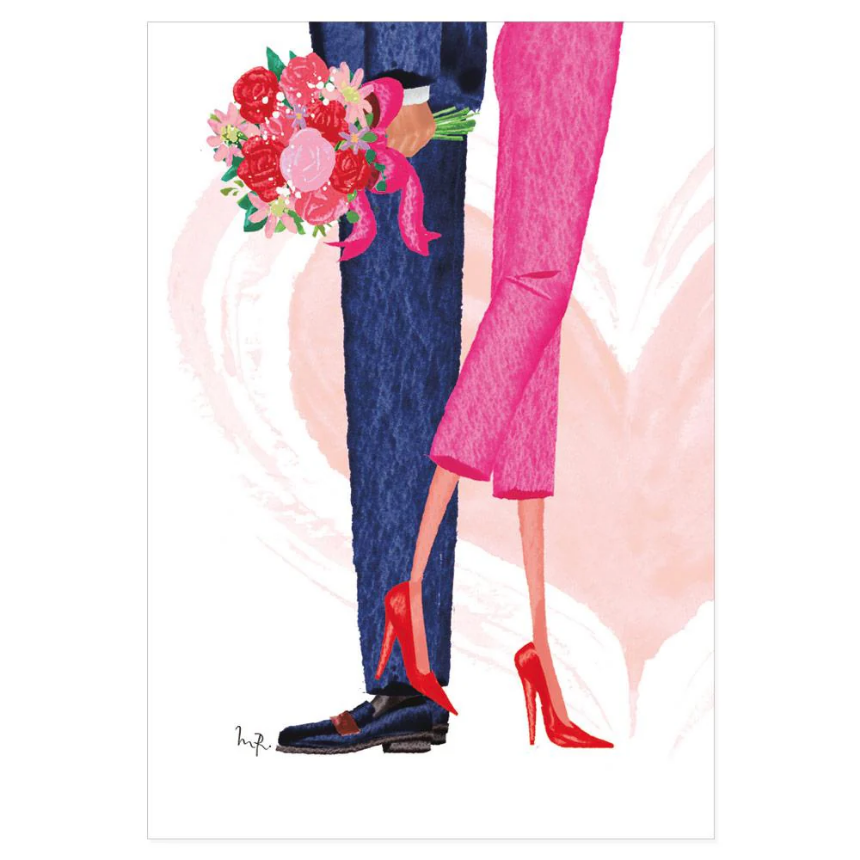 Kort m/konvolutt Couple with bouquet