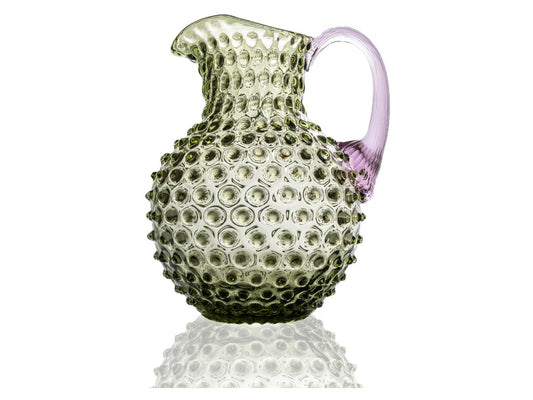 Hobnail Karaffel 2L Olive green w/lilac