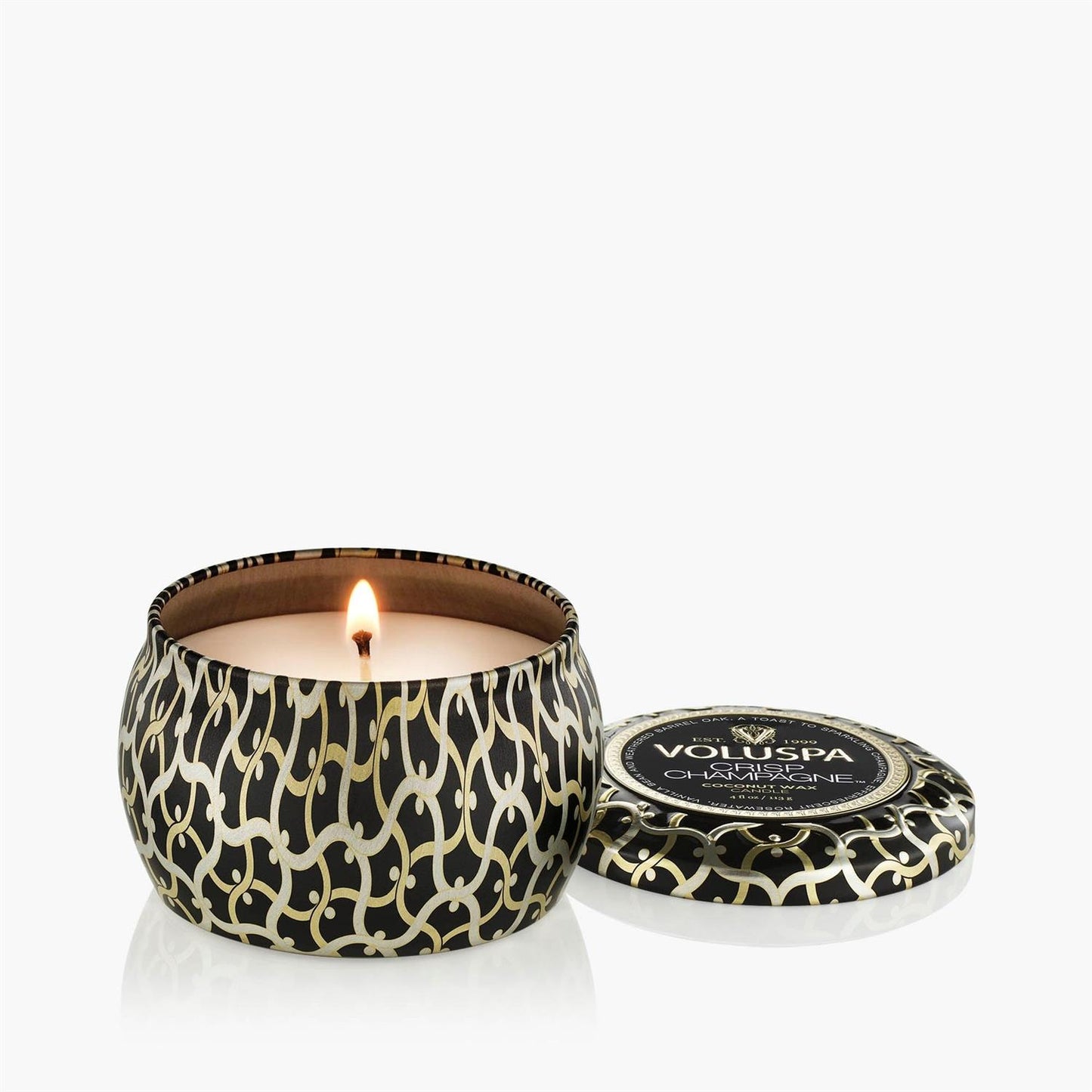 Crisp Champagne mini tin candle 25 timer