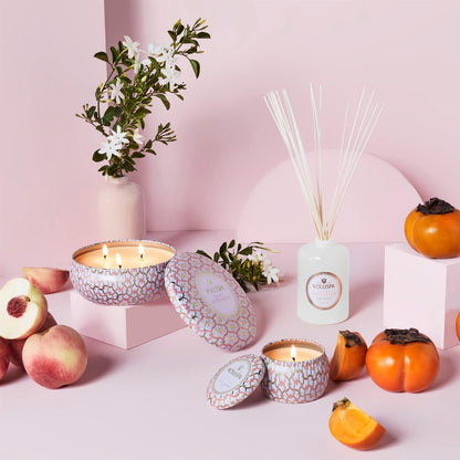 Saijo Persimmon 3 Wick Tin Candle 40 Timer