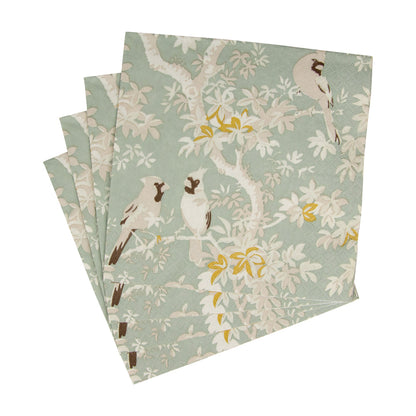 Serviett lunch scenic songbirds celadon
