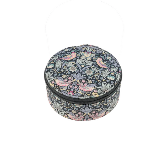 Jewelry box round Liberty Strawberry Thief Black