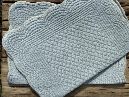 Spisebrikke velour Duckegg