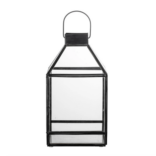 Sort lykt med glass