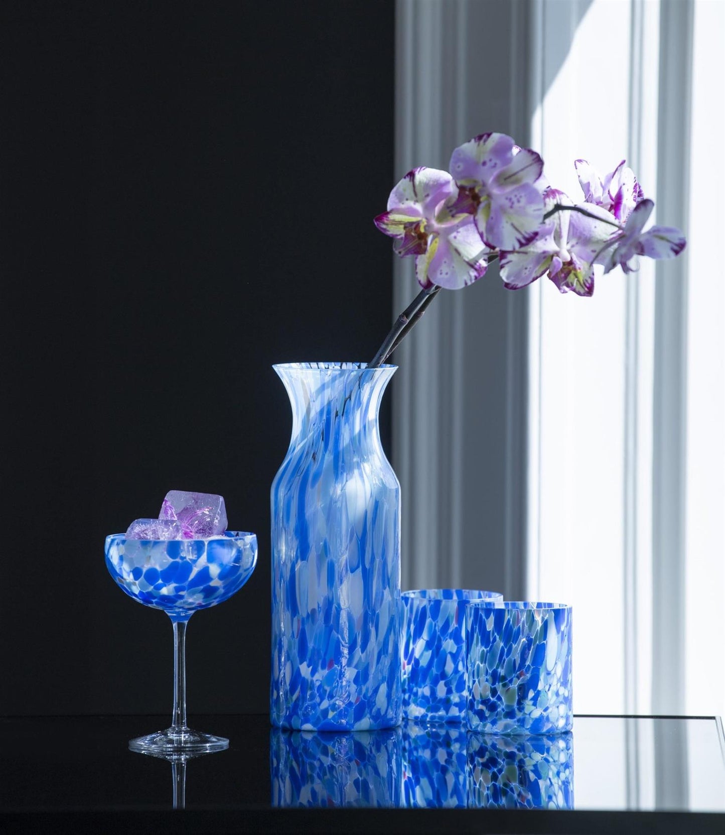 Swirl Champagneglass blå 22 cl