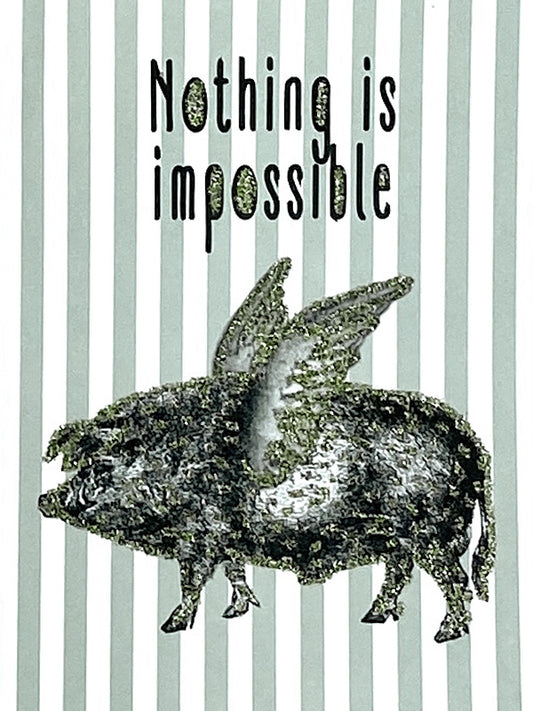 Glitterkort Nothing is impossible