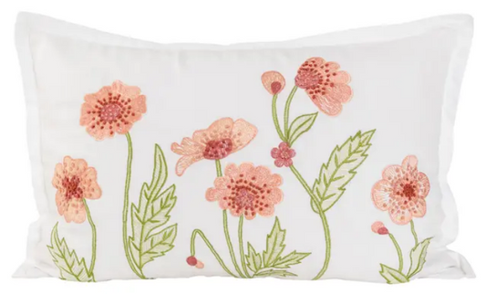 Putetrekk m/blomsterbroderi 40x60 cm