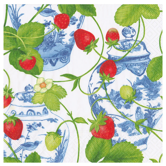 Serviett lunch Strawberry and cream