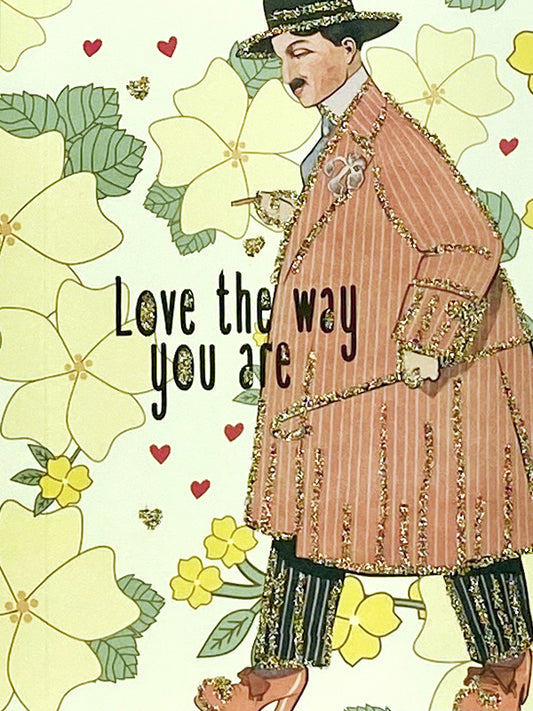 Glitterkort Love the way you are