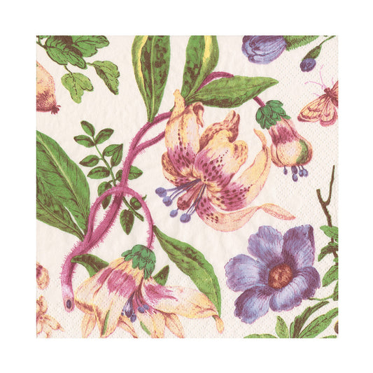 Serviett lunch Porcelain blooms ivory