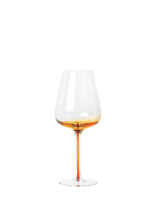 Hvitvin glass håndblåst - Amber