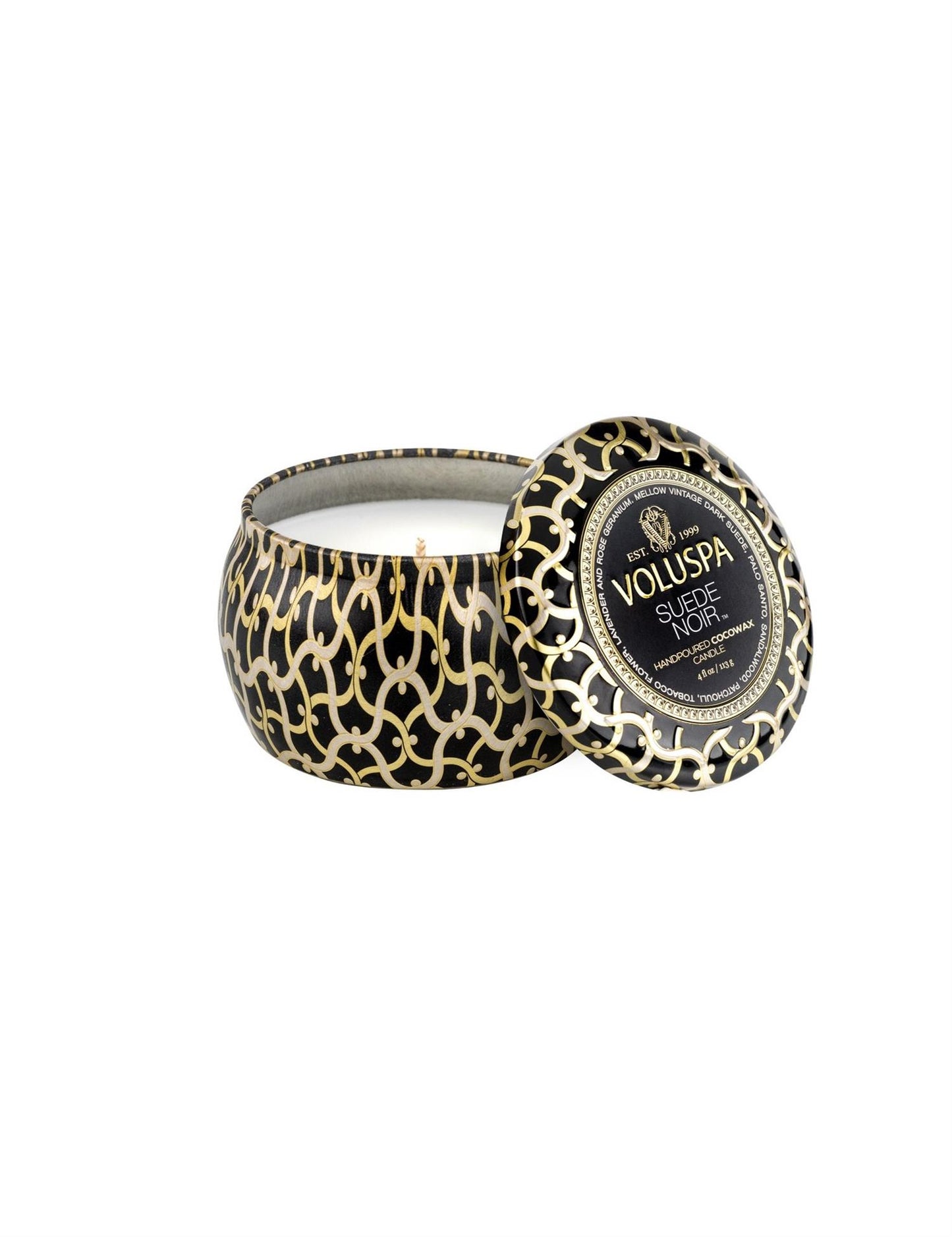 Suede Noir Mini Tin Candle 25 Timer