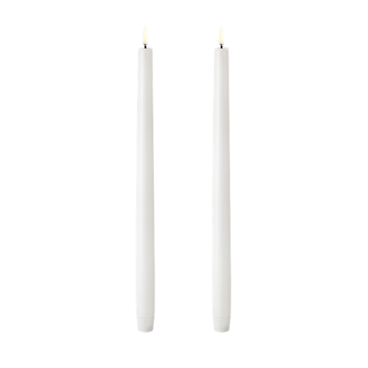 LED kronelys hvit 2 stk 35 cm